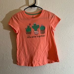 Girls 14/16 pink BFF cactus tee